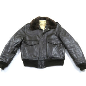 Schott Bros Flight Bomber Leather Jacket G-1 IS-674 Sz 42 L Brown 1970s Vintage